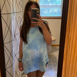 Blue tie dye tank